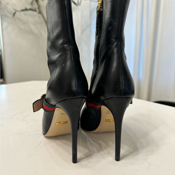 gucci nappa black leather boots sylvie size 37 - Picture 4 of 9